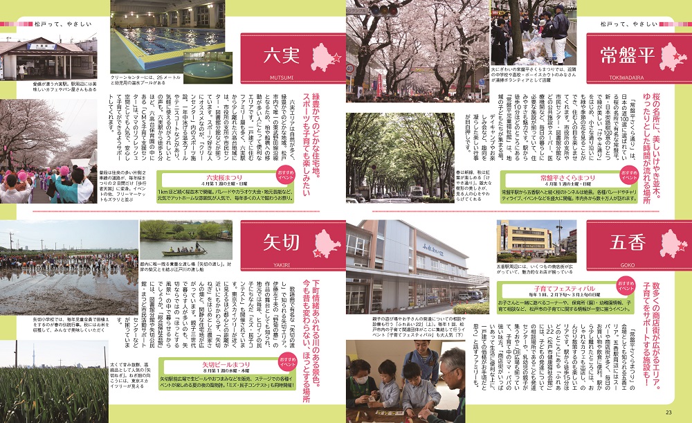 松戸やさしい暮らしガイド23・24ページ写真